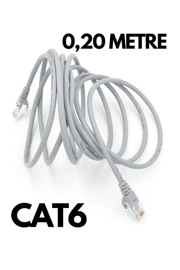 Cat6 Ethernet Internet Kablosu 0,20 Metre – 1000 Mbps Hızında Rj45 Patch Kablo - 1
