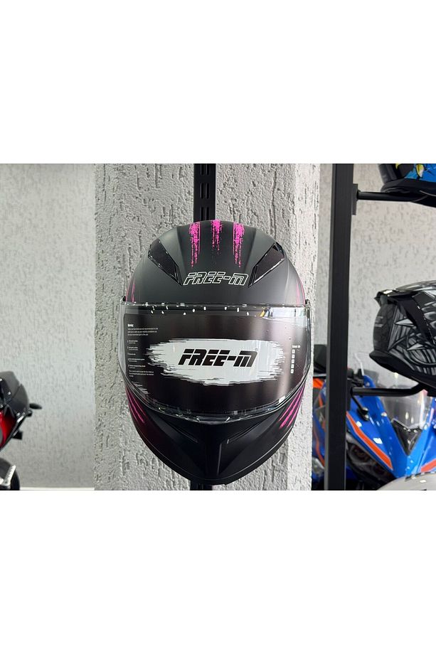 965 Pınk Zebra Mat Siyah-pembe Çene Açılır Kask - 1