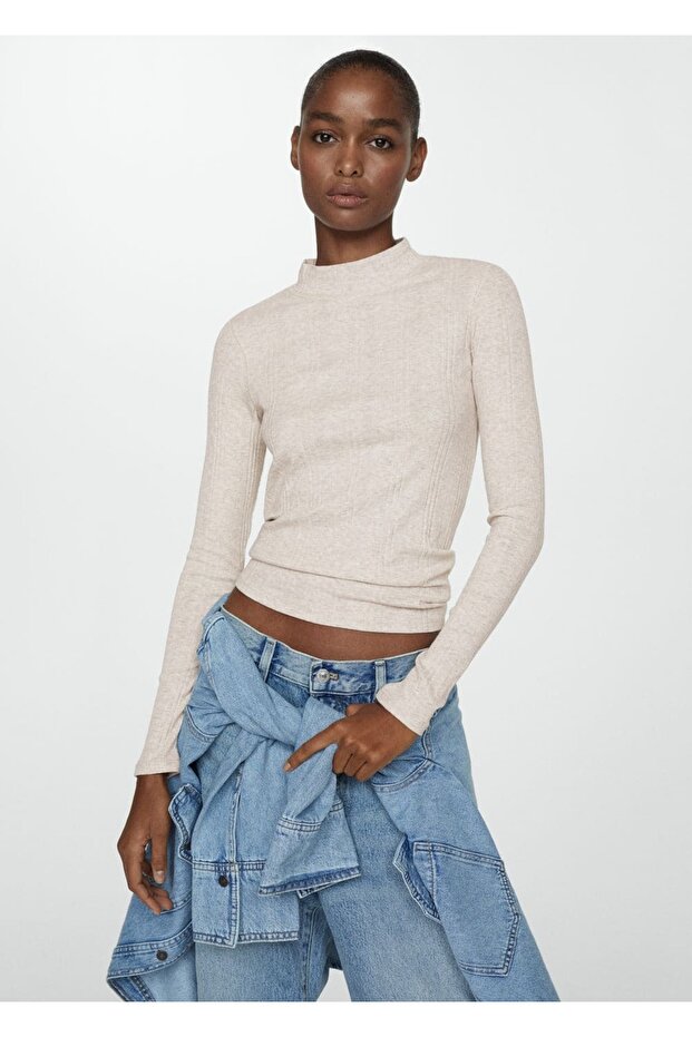 Perkins yakalı fitilli tişört - 1