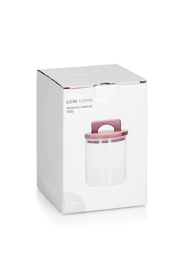 LCW HOME Renksiz Ahşap Kapaklı Cam Saklama Kabı 750 Ml - 4