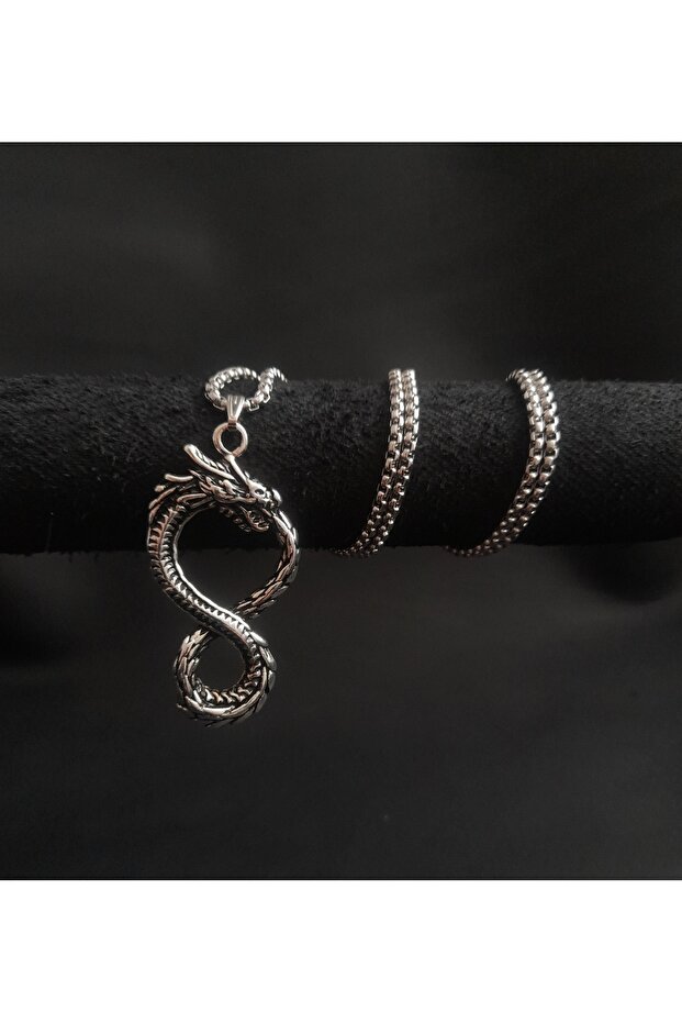 Men's Necklace Nordic Necklace with Snake Dragon Figure