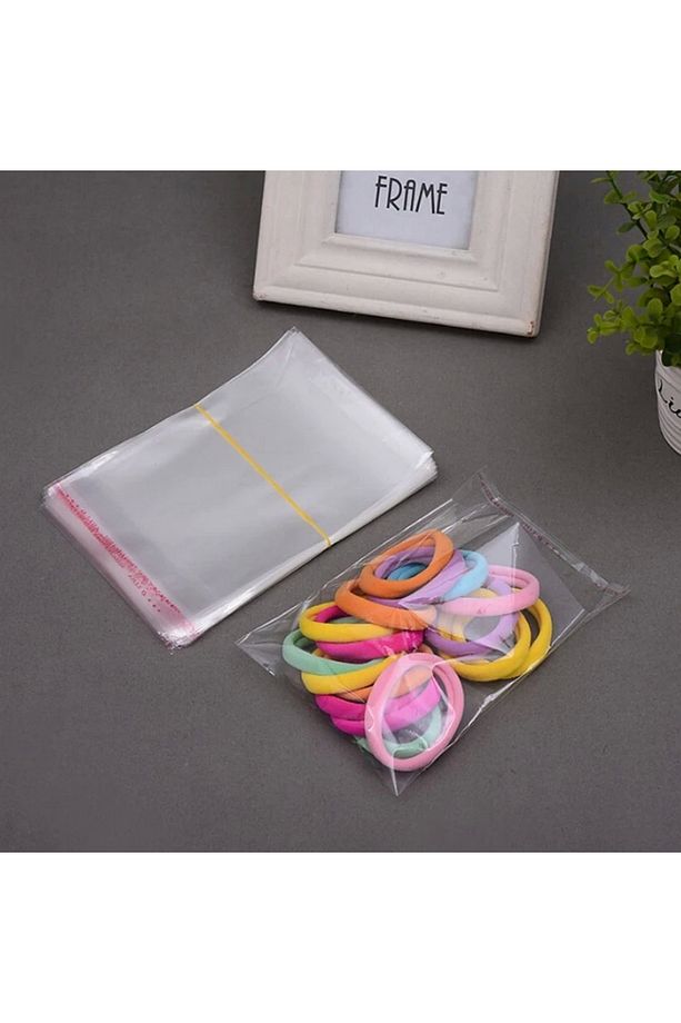 12x15+5 Cm. (12*20) 100 Adet - Şeffaf Bantlı Yapışkanlı Opp Jelatin Poşet - 4