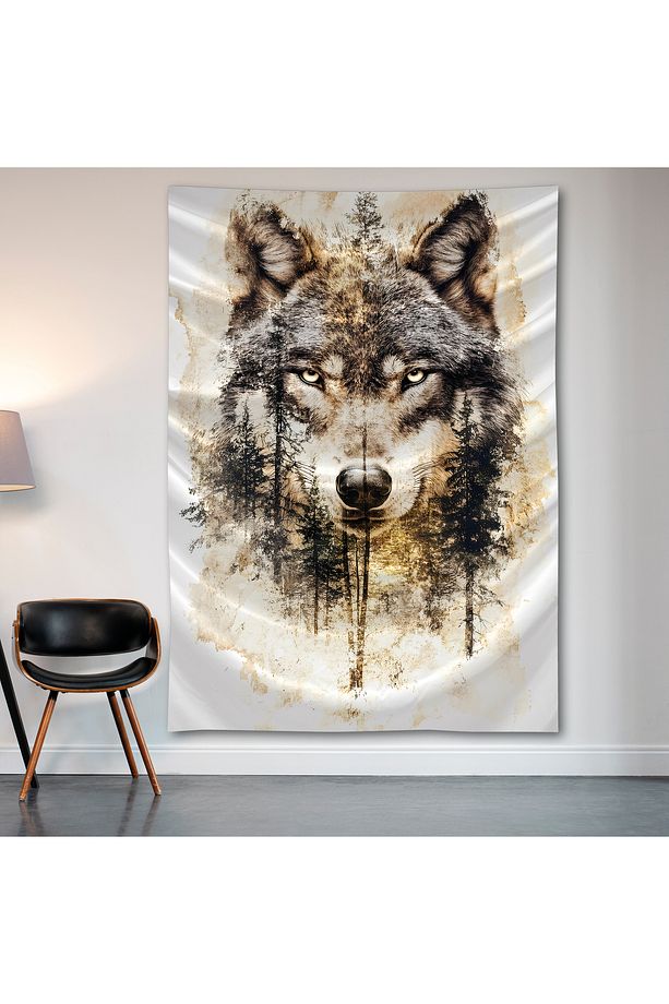 Bozkurt Duvar Örtüsü Duvar Halısı Birinci Kalite Saten Kumaş Poster - 2