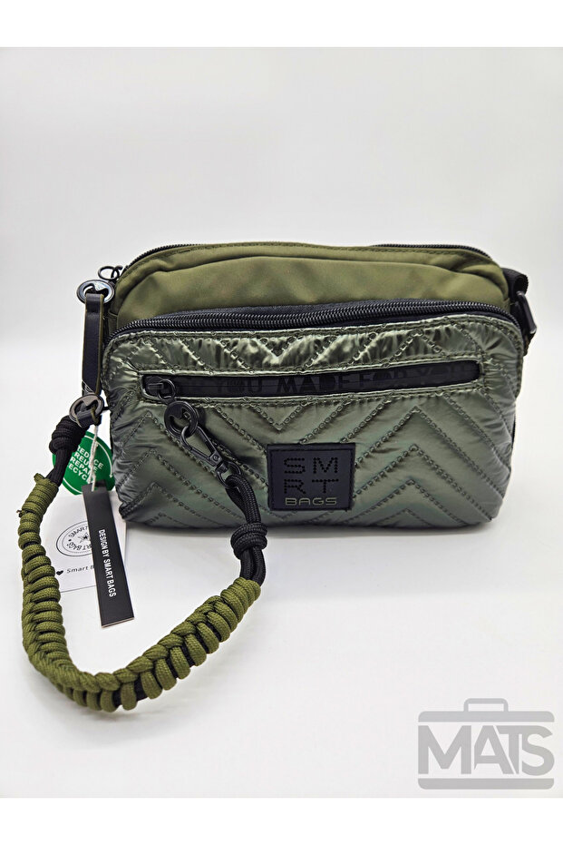 Smart bags parachute satin fabric 3249 black khaki shoulder bag
