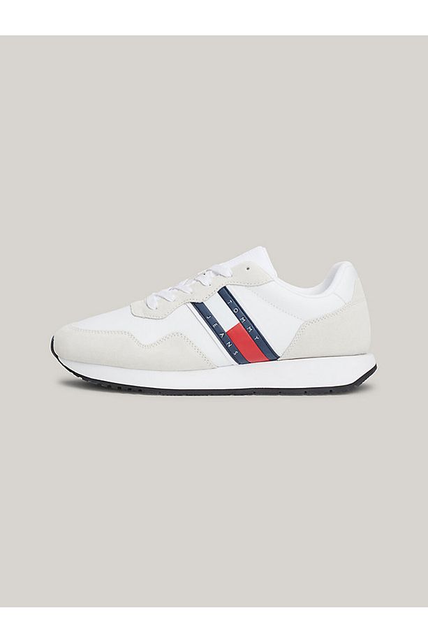 Erkek Marka Logolu Süet Üst Kısımlı Geri Dönüştürülmüş Polyster Astarlı Kauçuk Tabanlı Beyaz Sneaker - 7