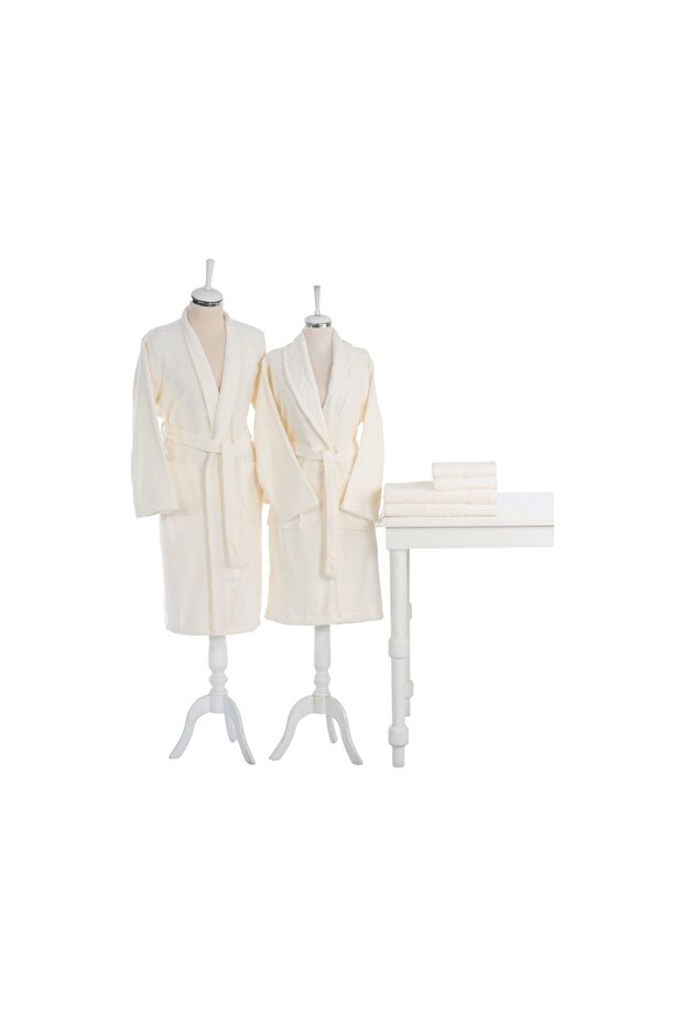 Aile Bornoz Seti Orkide Krem Krem - 1