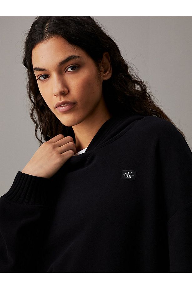 WOVEN LABEL PEACHED HOODIE - 3