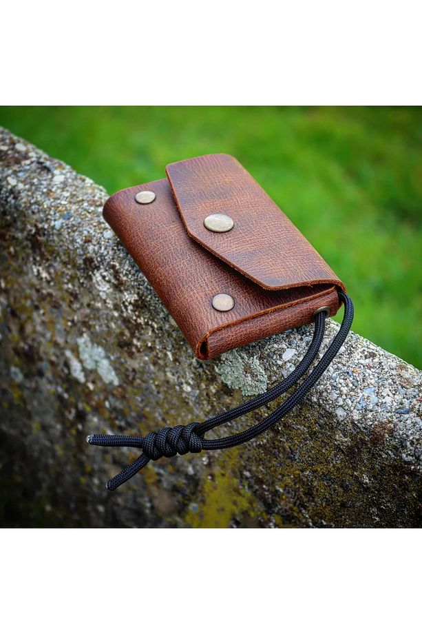 Mini Paracord Cüzdan, Hakiki Dana Derisi, El yapımı - 4