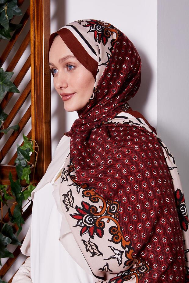 شال ملكي بنمط ديزي القرفة - 1