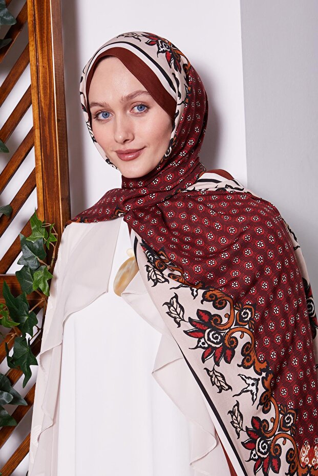 شال ملكي بنمط ديزي القرفة - 2