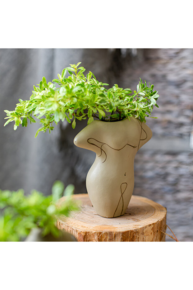 Terracotta Gövde Şekilli Vazo - 3