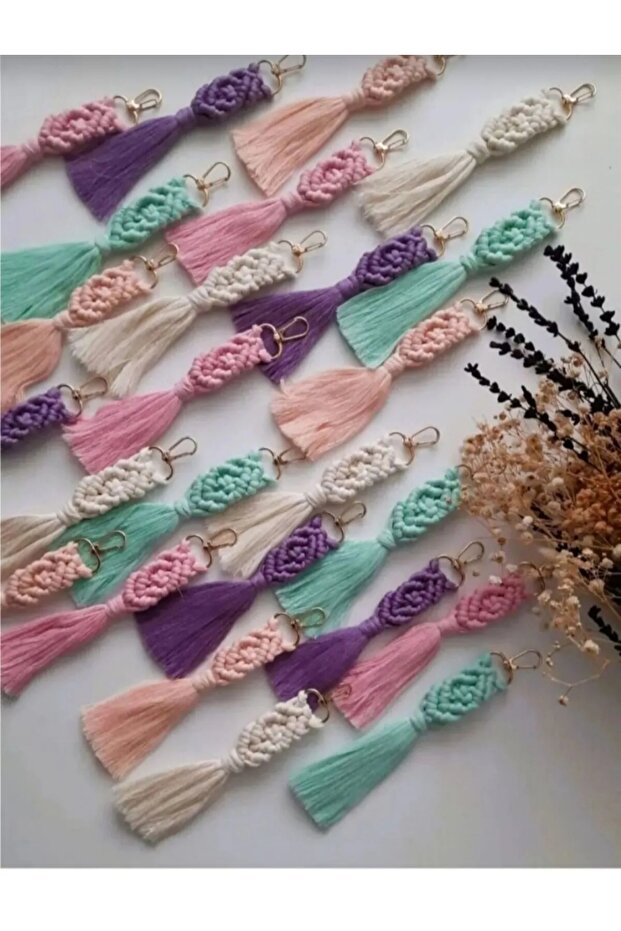 25 Color Macrame Keychains # Wedding # Engagement # Promise # Baby