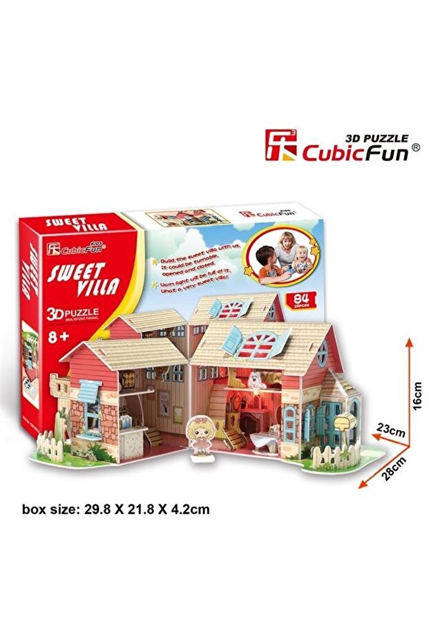 3d 84 Parça Puzzle Sevimli Villa Bebek Evi - 1