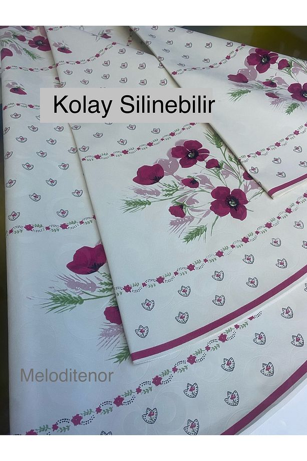 155 Cm Büyük Yuvarlak Astarlı Pvc Muşamba Masa Örtüsü - 3