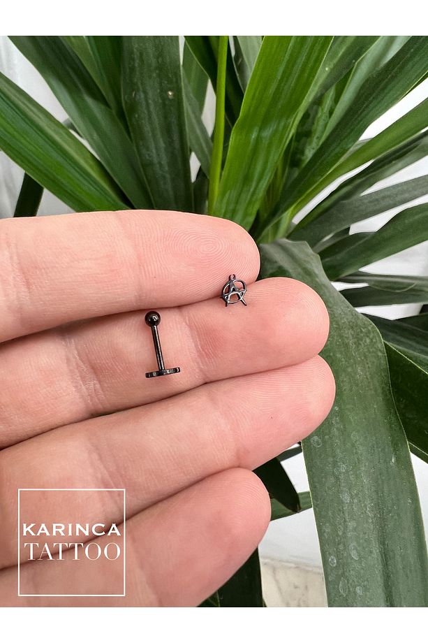 Anarşi Sons Of Anarchy Düz Çubuk Kulak Forward Helix Flat Conch Dudak Burun Daith Tragus Piercing - 5