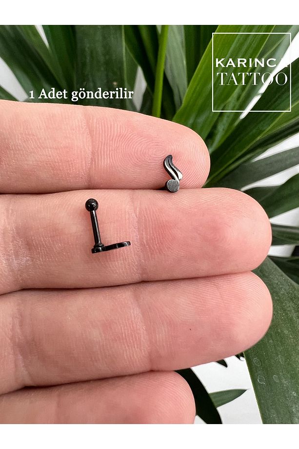 Nota Müzik Design Moda Düz Çubuk Kulak Forward Helix Flat Conch Dudak Burun Daith Tragus Piercing - 4