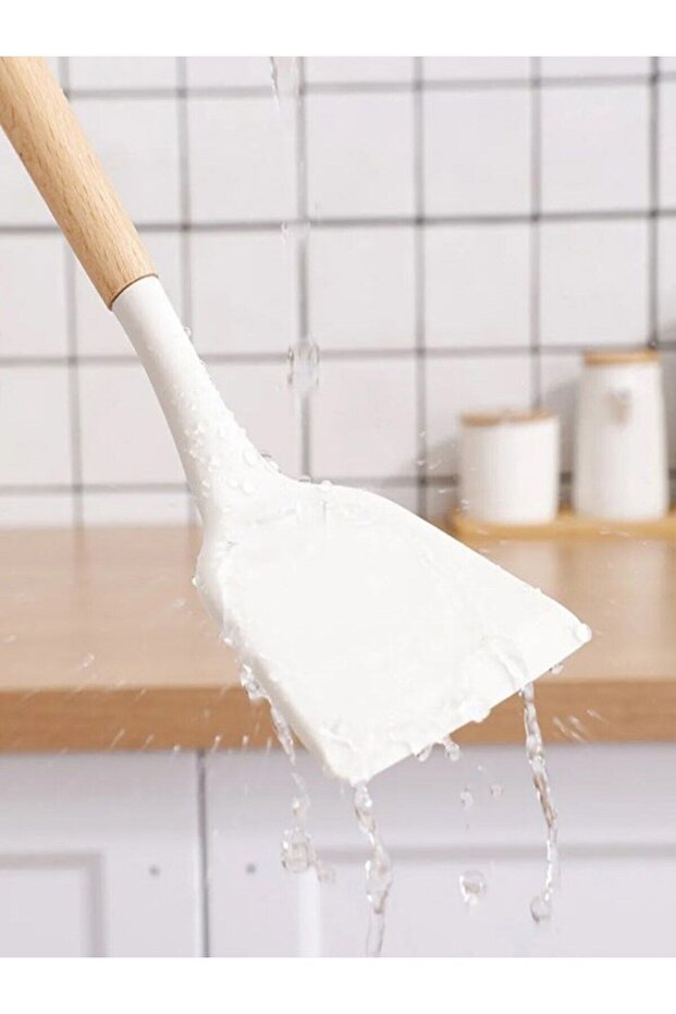 Bamboo Handle Silicone Spatula 1 Piece
