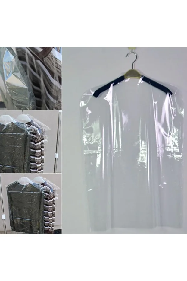 Şeffaf Elbise Saklama Poşeti 60*160 Cm 12 Adet Abiye Poşeti - 2