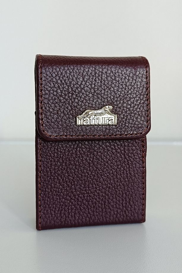 Deri Sigara Kutusu & Çakmak Set - Bordo - 4