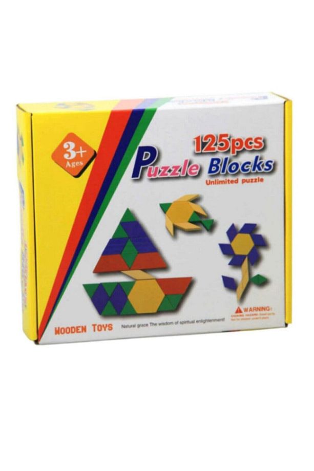 Sadece Tangram 125 Parça Ahşap Tangram - Eğitici Ahşap Puzzle - Eğitici Oyuncak - 2