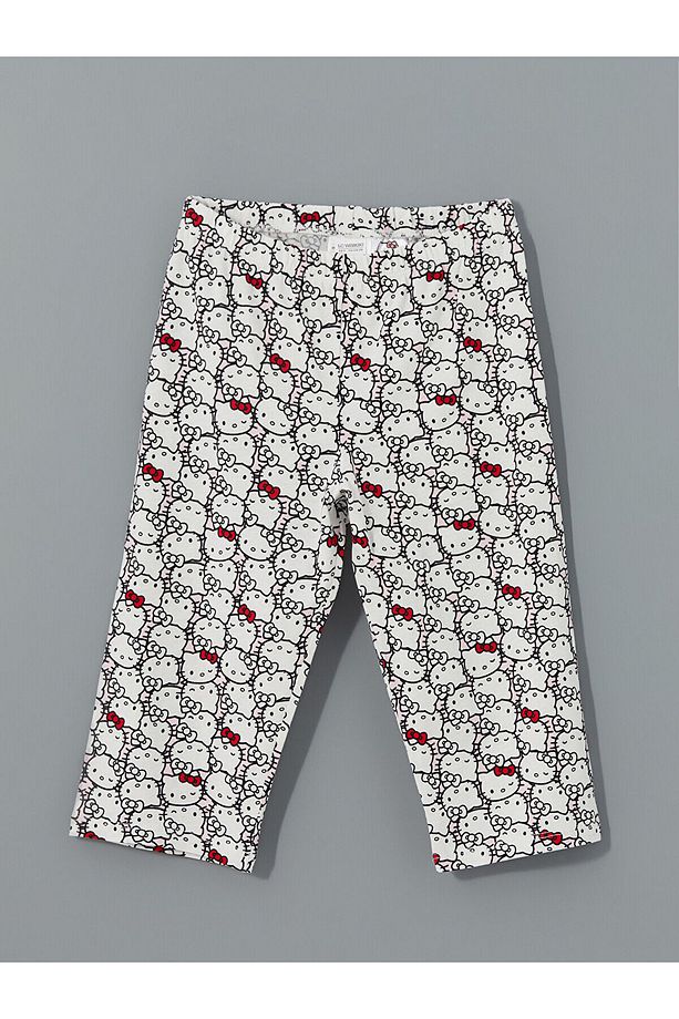 Bisiklet Yaka Hello Kitty Baskılı Kız Çocuk Pijama Takımı - 4
