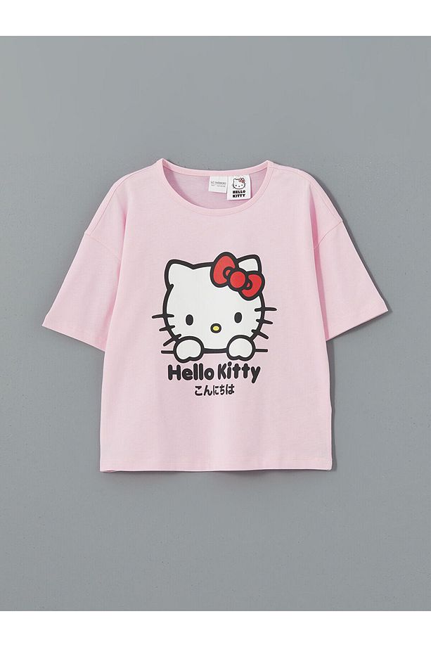 Bisiklet Yaka Hello Kitty Baskılı Kız Çocuk Pijama Takımı - 2