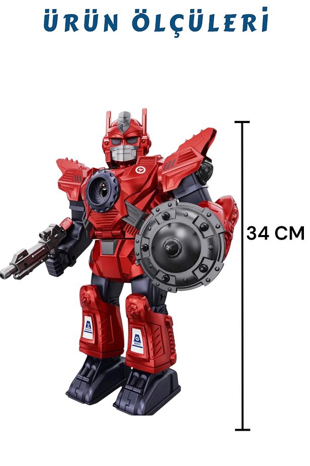 Pilli Sesli Işıklı ve Müzikli Buhar Çıkartan Hareketli Pilli Robot 34 cm - Buhar Atan Müzikli Robot - 4