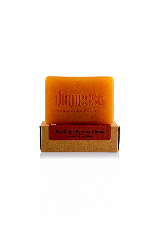 Red Clay Rosemary Soap 120 Gr - Handmade Soap with Sebum Balancing and Firming Effect