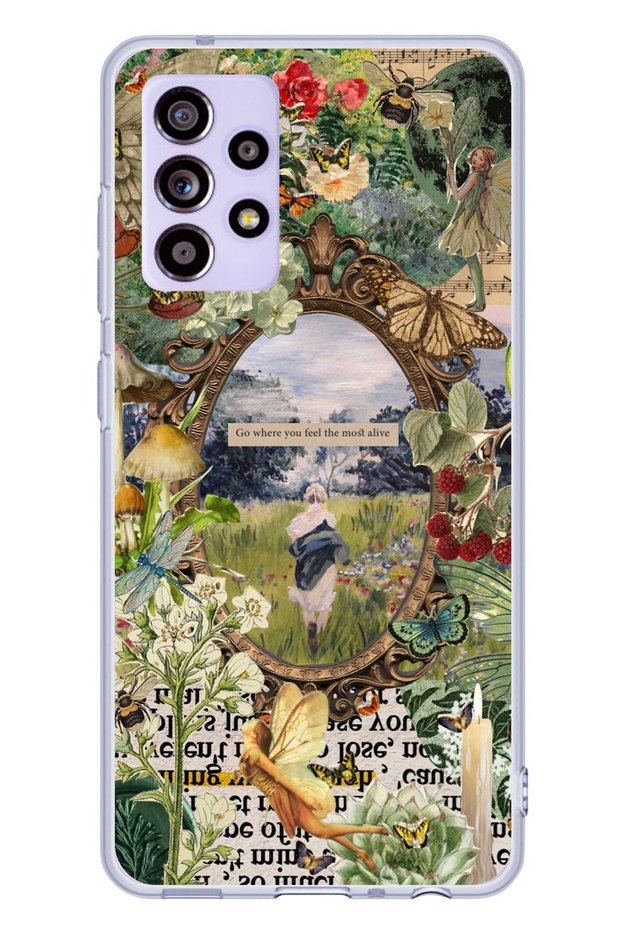 Samsung Galaxy A52 / A52S Compatible Green Nature Transparent Silicone Case