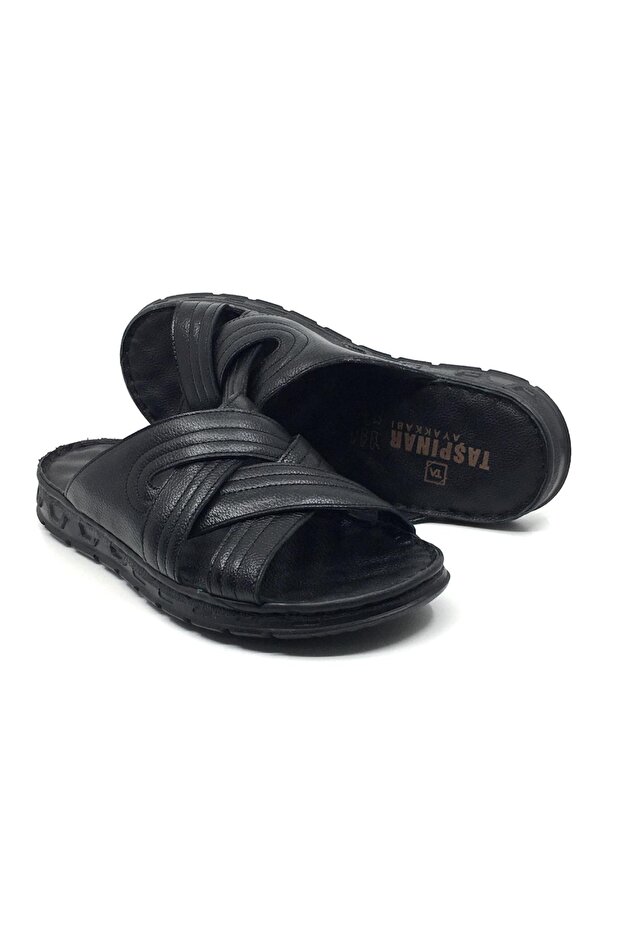 208 Genuine Leather Inside and Outside Orthopedic Men's Summer Comfortable Slippers 40-46