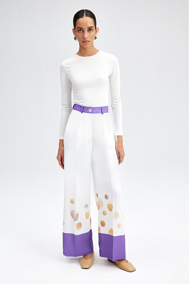 PLEATED PATTERNED PANT - 2