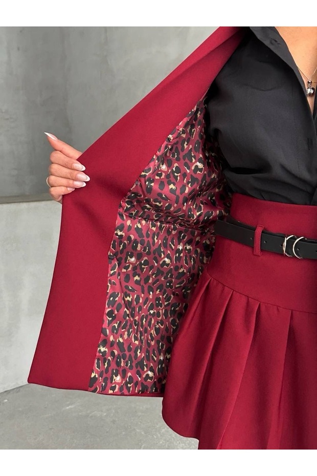 Leopard Blazer Jacket with Inner Lining - 3