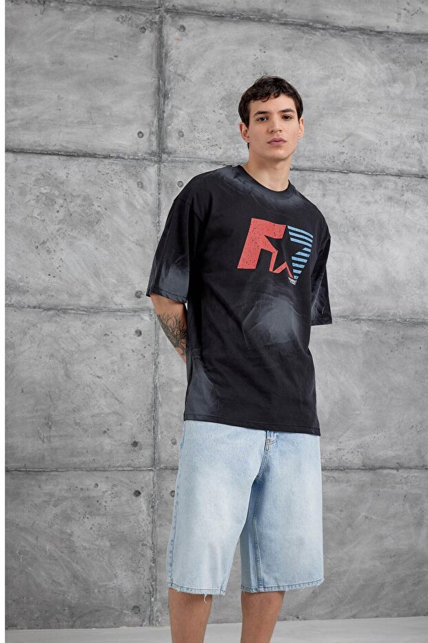 Μαύρο μπλουζάκι Farfrom Written Oversize - 3