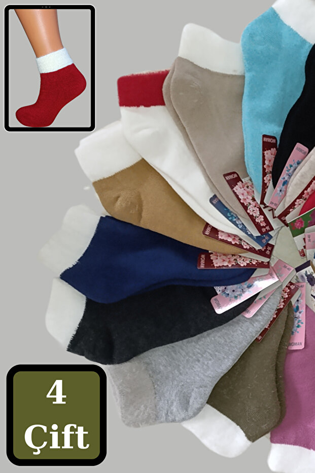 Winter Towel Booties Socks (4 Pairs) Women's Thick Thermal Socks