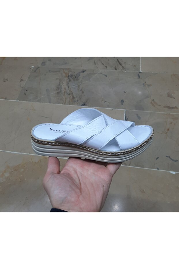 Women's Inner-Outer Genuine Leather Orthopedic Massage Sole Crossbody Slippers