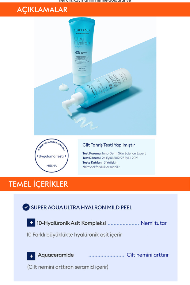 10 Farklı Hyalüronik Asit Içeren Jel Peeling Super Aqua Ultra Hyalron Mild Peel 250ml - 4