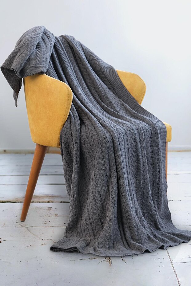 Mathilda Örgü Yumuşak Yatak Örtüsü ve Evde Kullanılabilir Hafif Battaniye - 6