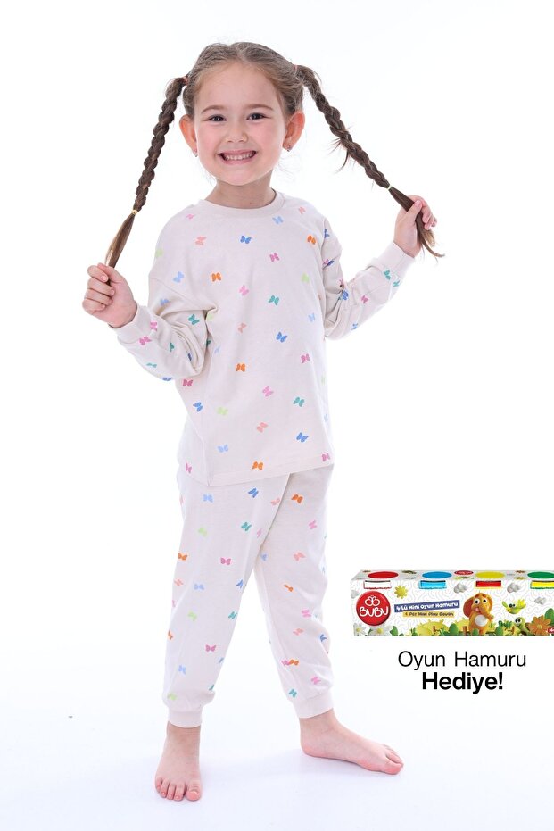 Colorful Butterflies Girls Pajama Set