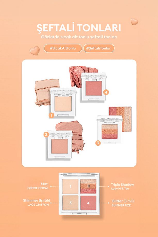 Kişiselleştirilebilir 4'lü Boş Far Paleti Custom Palette Container - 7