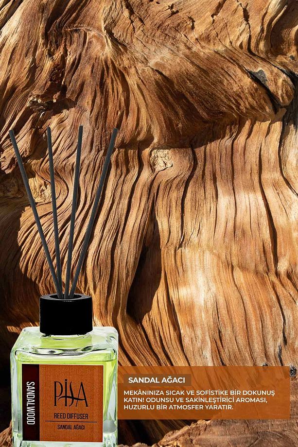Sandal Ağacı Çubuklu Oda Kokusu Sandalwood Reed Diffuser 100ml - 2