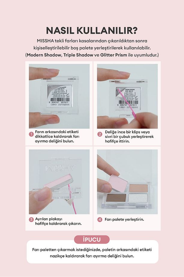 Kişiselleştirilebilir 4'lü Boş Far Paleti Custom Palette Container - 4