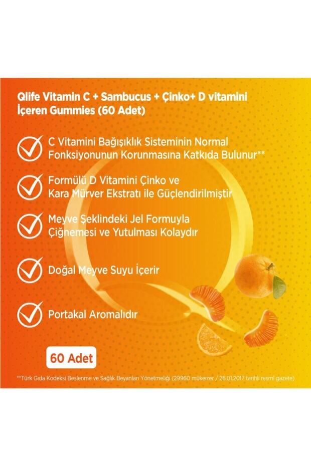 Vitamin C Sambucus Gummies Çiğnenebilir 60 Adet - 3