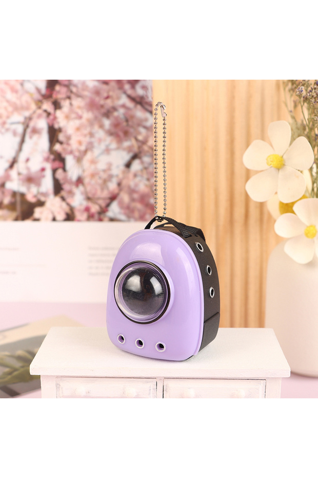 Purple 1:6 Doll Mini Backpack Cat Bag Pet Space Bag Travel Bag Dollhouse Scene Decoration Micro Land
