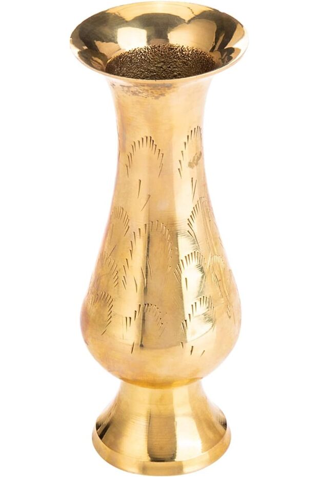 Brass Flower Vase 5Cm X 5Cm X 14Cm Golden