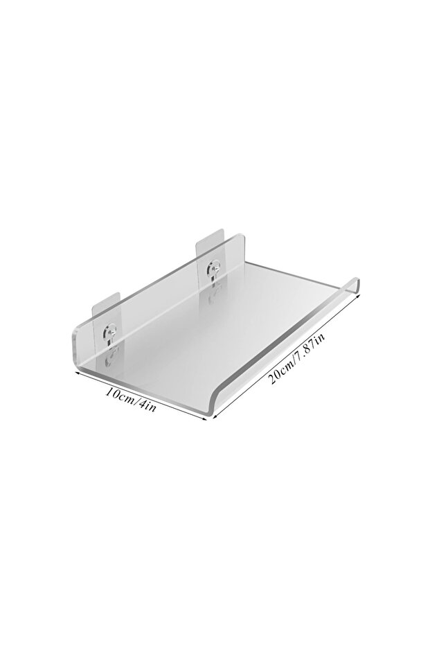 clear-A Clear Acrylic Floating Shelf Self Adhesive Storage Shelf for Wall Decoration Toys Bookshelf