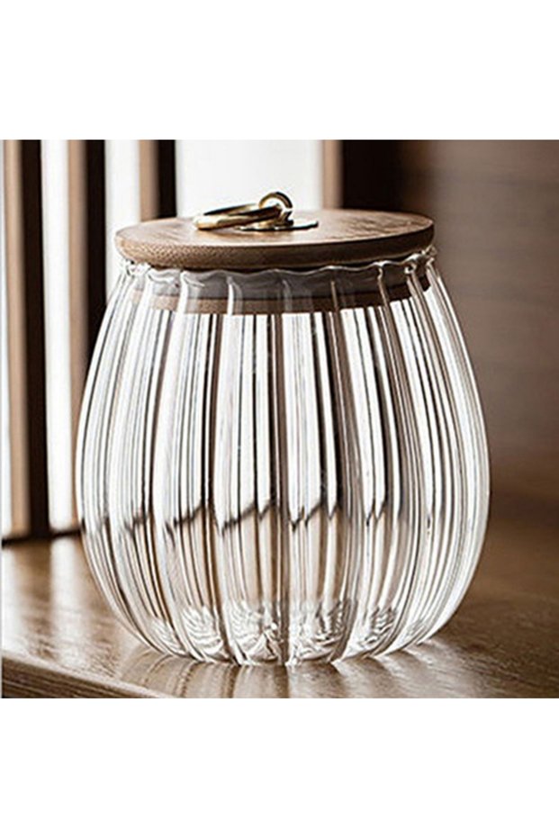 Petal Type-A Food Container Kitchen Storage Bottles Jar Glass Airtight Canister Grains Tea Coffee Be