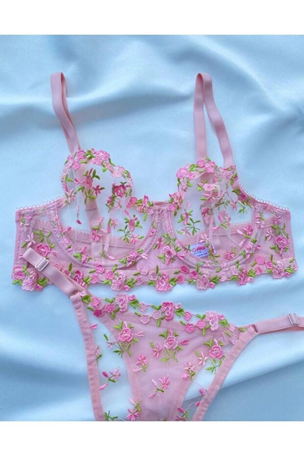 Pembe Dantelli Sütyen - 3