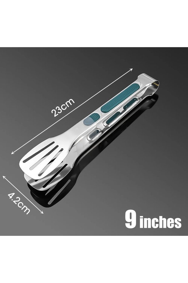 9 inch 7/9/12inch Stainless Steel Food Clip Non Slip BBQ Tongs Silicone Non-slip Handle Meat Salad B