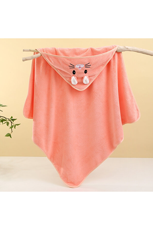80x80cm orange Cute Bath Towel for Baby Soft Absorbent Towel Newborn Swaddle Wrap Baby Blankets for