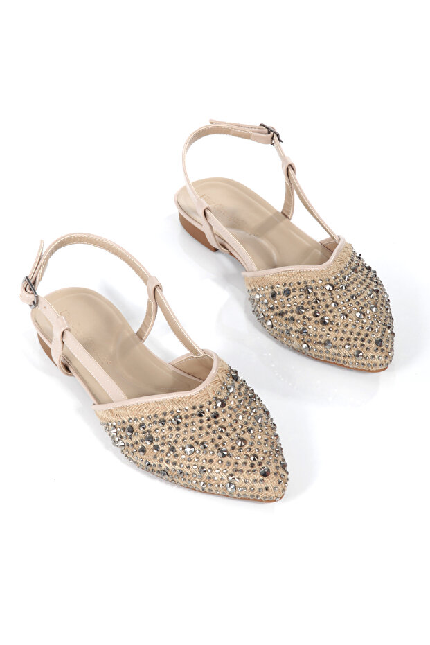 Gray Stone Detail Wicked Ballet Beige